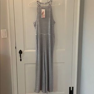 Striped halter jumpsuit (NWT)